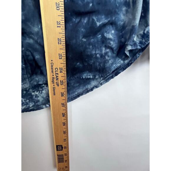 Pilcro Women's Size Medium Blue Tie Dye Long Sleeve Button Up Blouse Shirt Top - Picture 5 of 8
